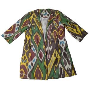 CJ LAING Palm Beach Resort Wear Abstract Open Front Duster Jacket - Women Medium